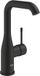 Grohe Essence New 1-gats wastafelkraan l-size m. gladde body voorsprong 12.7cm phantom black