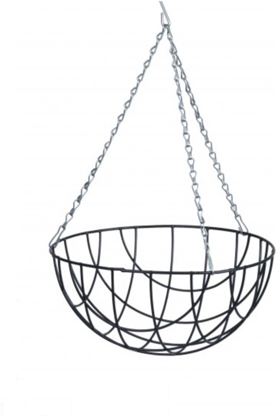 Nature - Gegalvaniseerde hangingbasket - Grijs - Incl. ketting - Ã˜ 35 cm ? 17 cm