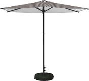 vidaXL Tuinparasol met voet Rechthoekig 2,7 x 2,7 m Polyester Zwart en wit