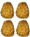 Merkloos Cheerball/pompom goud - 4x - met ringgreep - 33 cm - Cheerleader verkleed accessoires - Pompoms