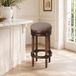 Tabouret de bar beige/kaki, hauteur d'assise 38 cm, bois, robuste