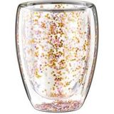 Dubbelwandig glas met glinsterende sterren Originele mok witte mok