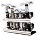 Parker Double Edge Razor Stand - Massief messing met spiegelchroom afwerking - Geschikt voor 4 scheermessen - Parker Stand met gewatteerde basis - Uitstekende opslag voor dubbelzijdige veiligheidssche
