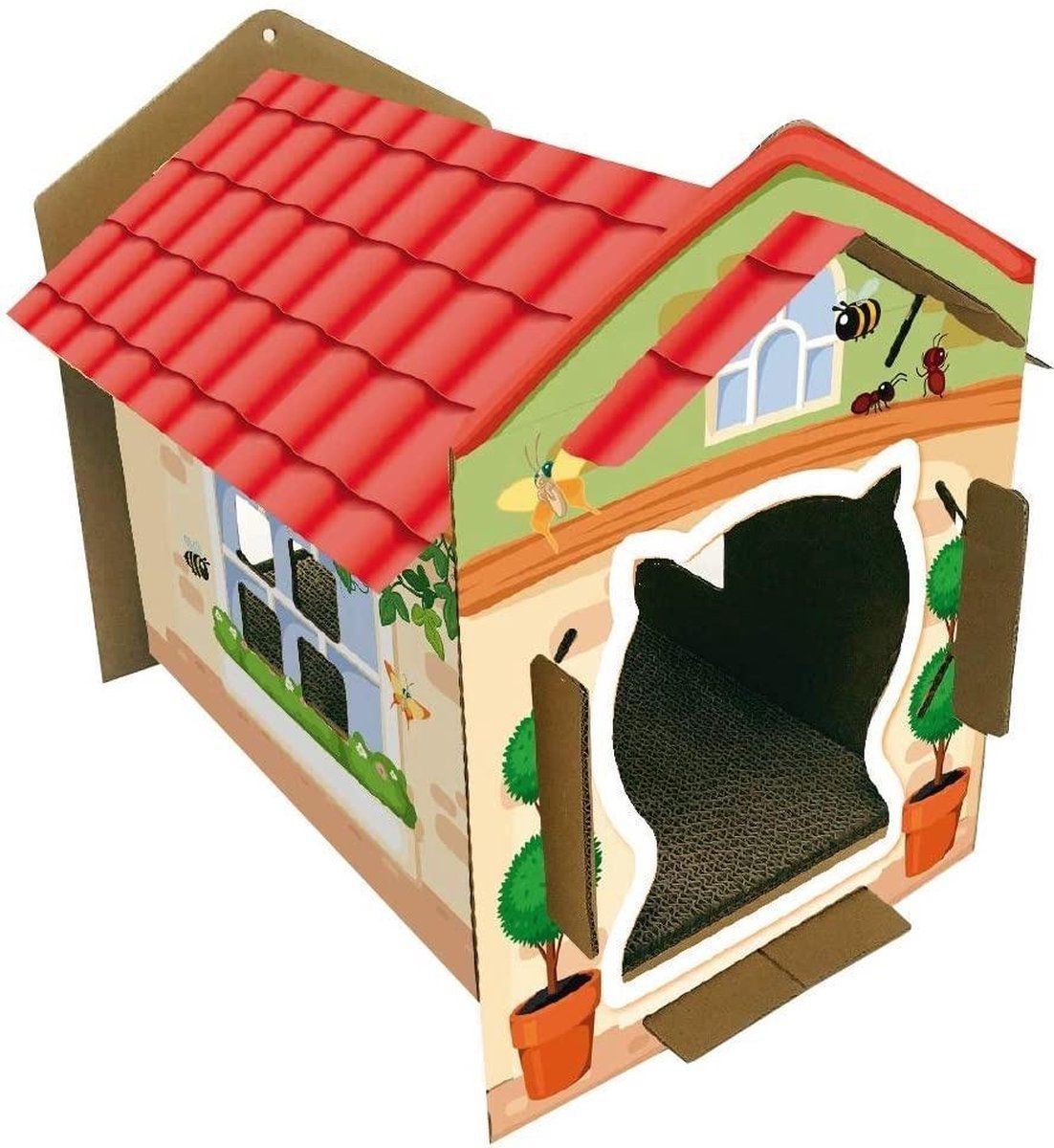 Croci Gekleurd karton kattenhuis VILLA COLOR 42x35x50 cm