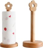 TANGGER Porte-rouleau de cuisine en bois - Blanc/Noir