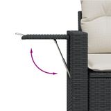 vidaXL 9-delige Loungeset met kussens, polyrattan, zwart