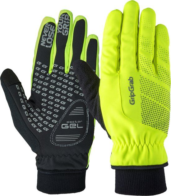 GripGrab Ride Hi-Vis Winddichte Winter Fietshandschoenen - Geel Hi-Vis - XL