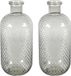 Countryfield Vase Cactus Dots - 2x - gris transparent - verre - D15 x H35 cm