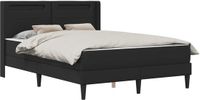 vidaXL Bedframe met matras Zwart Kunstleer 140 x 190 cm