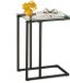 Merkloos Relaxdays bijzettafel U-vorm metaal glas zwart transparant modern 60 x 30 x 45 cm
