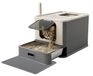 Merkloos Kattenbak Kattentoilet - Gesloten - Roestvrij staal - 37,1 x 46 x 54 cm - Opvouwbaar