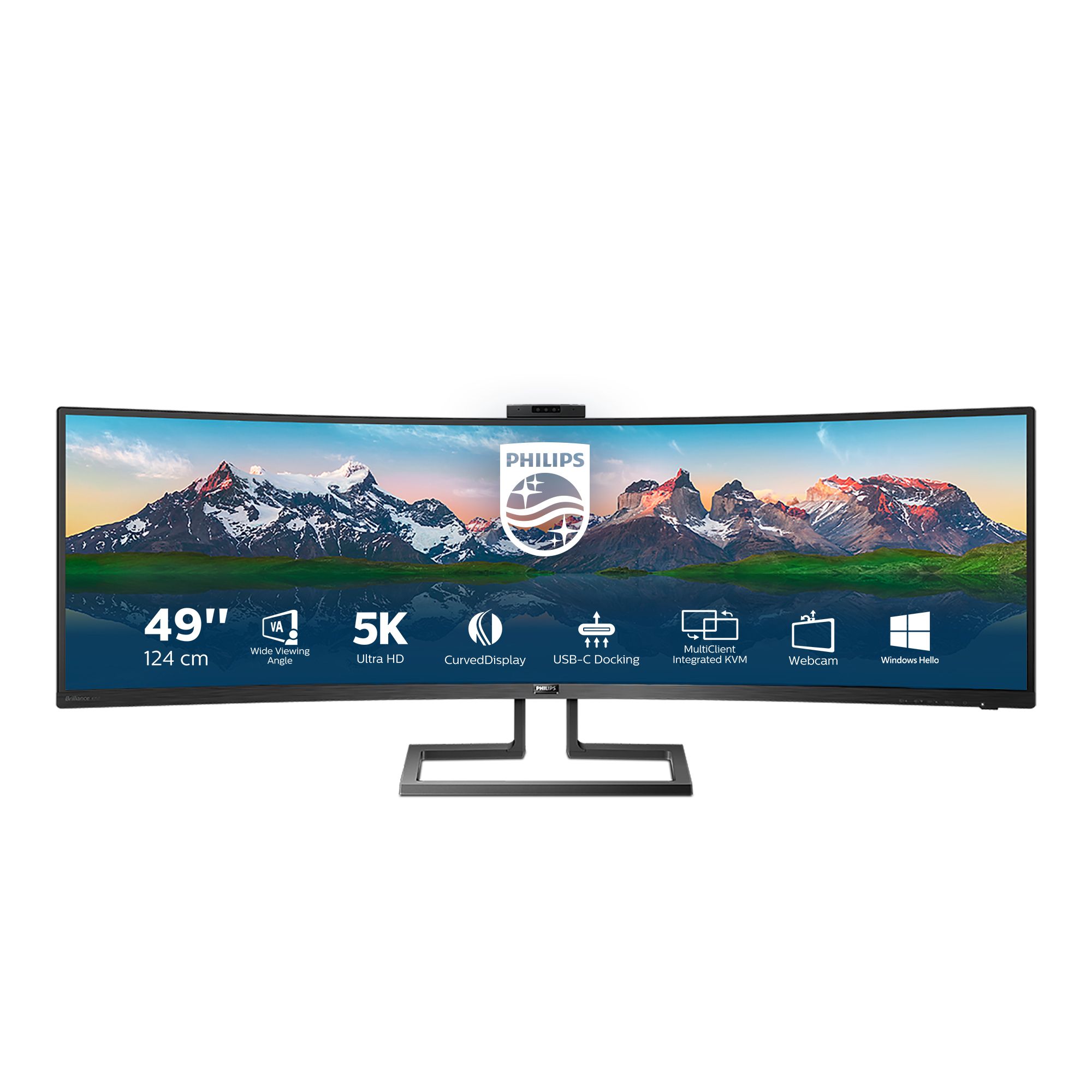 Philips 499P9H 49" SuperWide Curved Monitor - 5120x1440, USB-C, VA