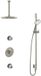 Hotbath Buddy - Inbouw Regendoucheset - 2 Stopkranen - Thermostatisch - Plafondbuis 30 cm - Hoofddouche 250 mm - Ronde Handdouche 3 Standen - Glijstang 900 mm - Waterbesparend - V02