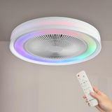 M mimotec Led-plafondventilator, dimbaar, kleurveranderend licht, afstandsbediening, gebruik in zomer en winter, geschikt voor slaapkamer, LM8830