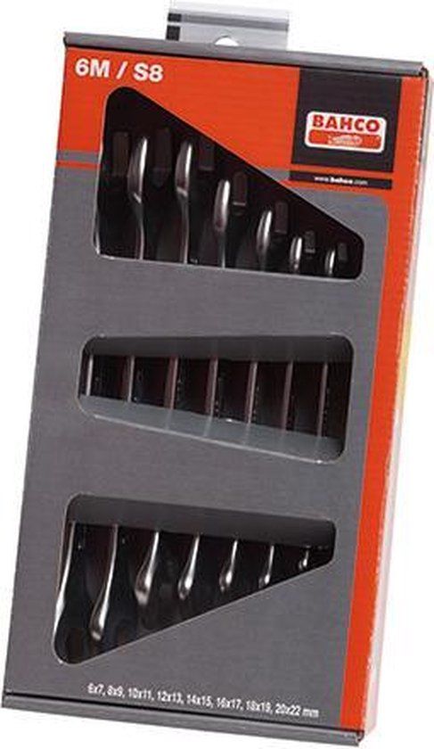 Bahco 6M/S8 8-delige Steeksleutelset - 6-22mm