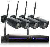 Merkloos Bewakingscamera set buiten wifi - 3MP - 8-kanaals NVR met spotlight - 4 camera's - Harde schijf niet inbegrepen