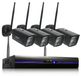 Merkloos Bewakingscamera set buiten wifi - 3MP - 8-kanaals NVR met spotlight - 4 camera's - Harde schijf niet inbegrepen
