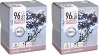Merkloos / Sans marque Christmas Lights Kerstverlichting - 2x - helder wit - op batterij - 700 cm - kerstversiering