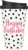 Depesche Drinkbeker To-Go Happy Birthday Dots