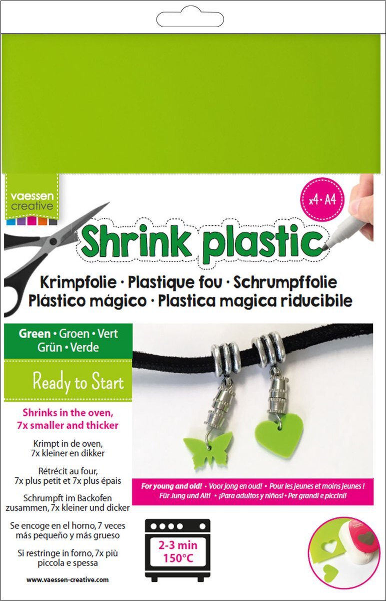 Vaessen Creative Krimpfolie A4 Groen 4pcs