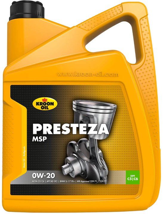 KROON OIL Presteza MSP 0W-20 5 liter - Volsynthetische motorolie voor auto's, boten en motoren