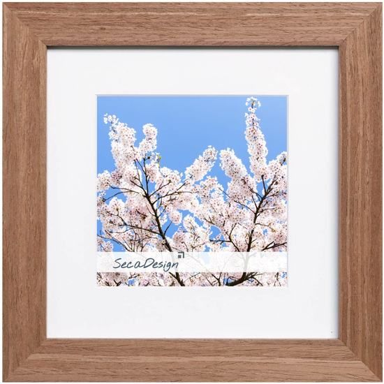 SecaDesign Fino Fotolijst Hout - Fotomaat 20x20 / 13x13 cm - Bruin