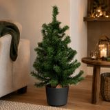 Everlands Kerstboom Mini Groen Kunststof Pot Antraciet Grijs 75cm Kunstboom
