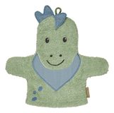 Sterntaler Washandjes Dino Rexi - badstof babywashandschoen van absorberend, zacht katoen - washandjes in dinoform - Baby en kinderen washandjes, ijsgroen
