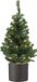 Bellatio Decorations kunstkerstboom - 75 cm - 35 warm witte LED - in donkergrijze bloempot - 81 zachte PVC tips - jute boomvoet