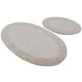 Badmatset 2-delig beige ovaal