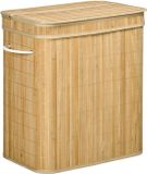 Homcom Wasmand - Bamboe - 54,2x35,2x59,5cm - Natuurlijk Hout