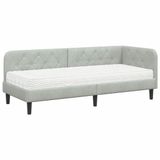vidaXL Cadre de lit d'angle gris clair 80 x 200 cm velours