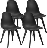 en.casa Eetkamerstoel Lendava set van 4 kunststof zwart 83x54x48 cm