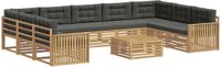 vidaXL Outdoorbankset, 10-delig, wit en antraciet