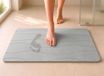 edihome, Diatomiet badmat, 40 x 60 cm, steentapijt, sneldrogend, antislip, met strik, robuust, absorberend, schimmelvrij, voor douche en badkamer (Lichtgrijs)