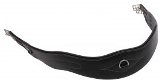 QHP Singel leder met luxe stiksel - Black - 120