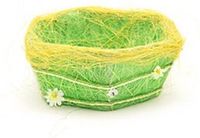 Humbert Und Brandt Gmbh Panier à œufs de Pâques - vert - hexagone - herbe décorative - 18 cm - Décoration de Pâques