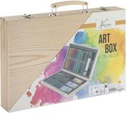 Nassau Fine Art Tekenkoffer 79pcs – Houten Schilderkoffer - Kleurpotloden - Hobbyverf - Penselen - Oliepastels - Tekenen voor kinderen en volwassenen