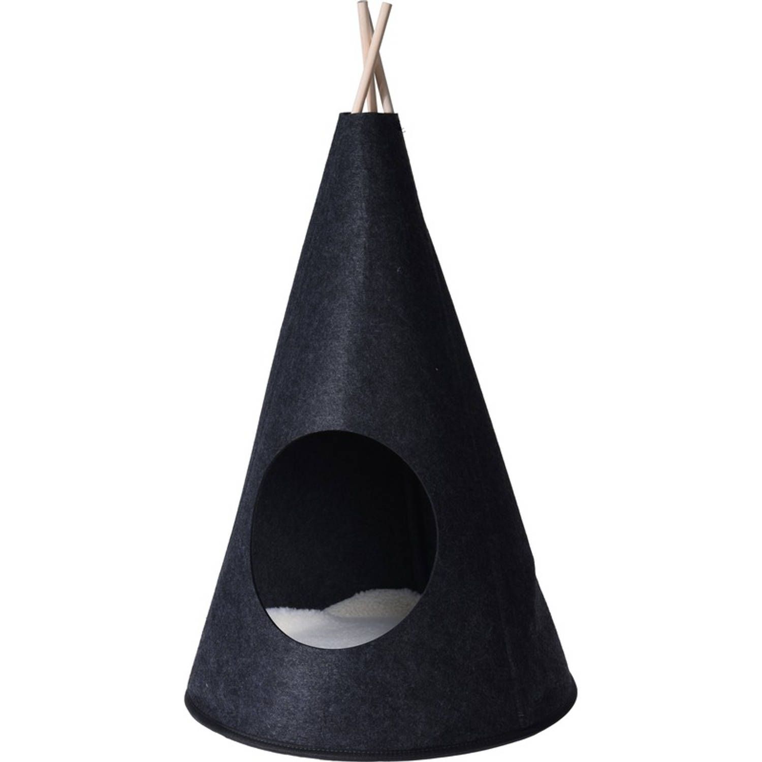 RelaxPets zwarte katten tipi tent vilt 40x70cm