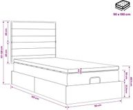 vidaXL Ottomaans bed met matras en LED-verlichting, blauw, 90 x 190 cm, stof