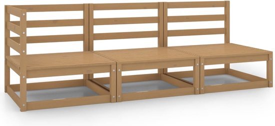 The Living Store Tuinset Grenenhout - Honingbruin - 70 x 70 x 67 cm - Modulaire opstelling