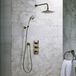 Hudson Reed Earlham Thermostatische Douchekraan 2-Weg met Douchekop en Handdouche Art Deco - Geborsteld Messing