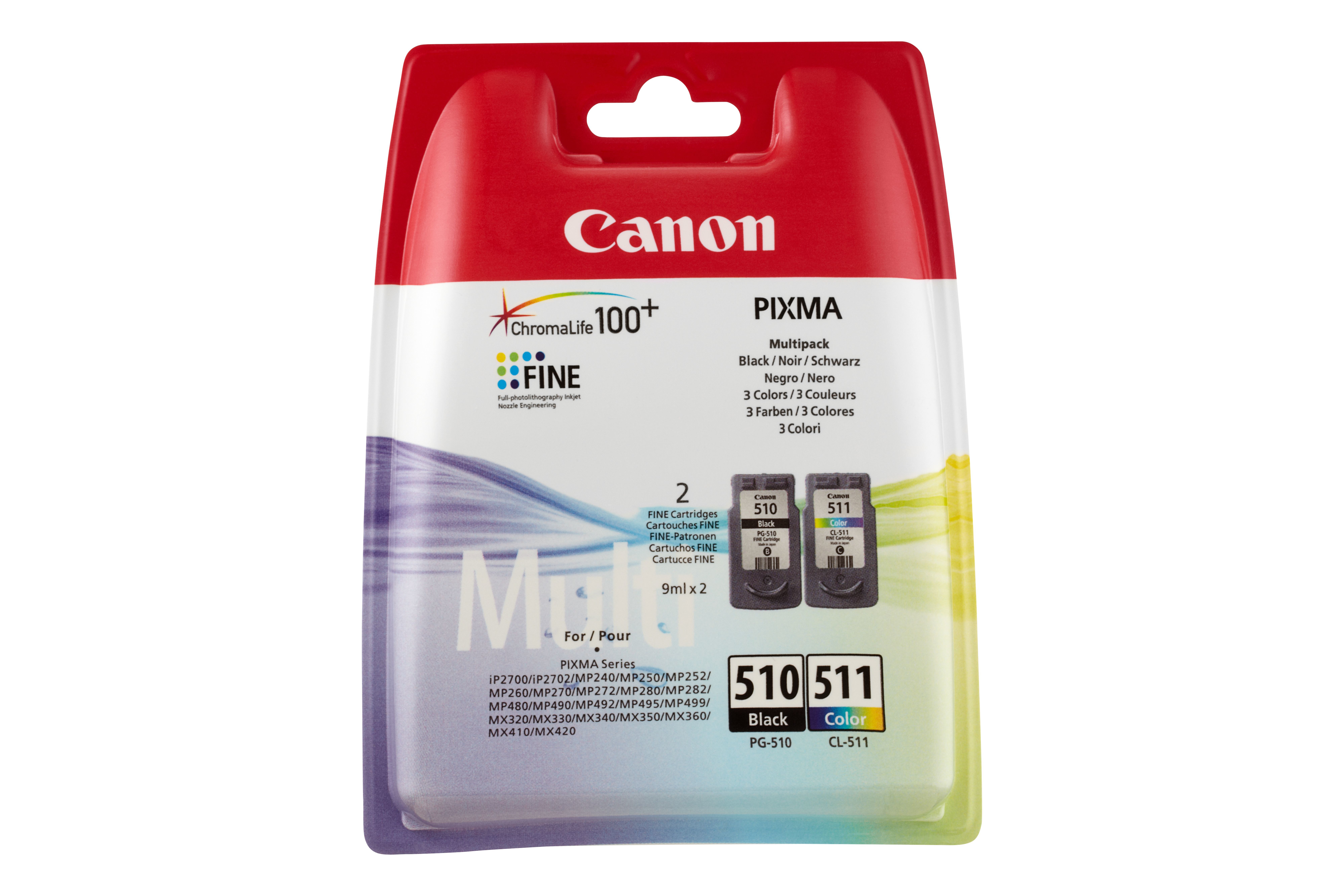 Canon PG-510/CL-511 Inktcartridge - Multipack - Zwart/Kleur - 2 stuks