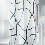 Spirella Lint Parel Zwart Parel Effect Textiel Polyester Douchegordijn, 240 x 180 cm, Wit/Zwart