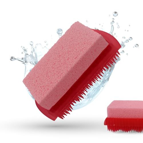 LaRosa PUMICE SPA 2-in-1 Voetverzorgingsborstel – Rood met Roze Puimsteen