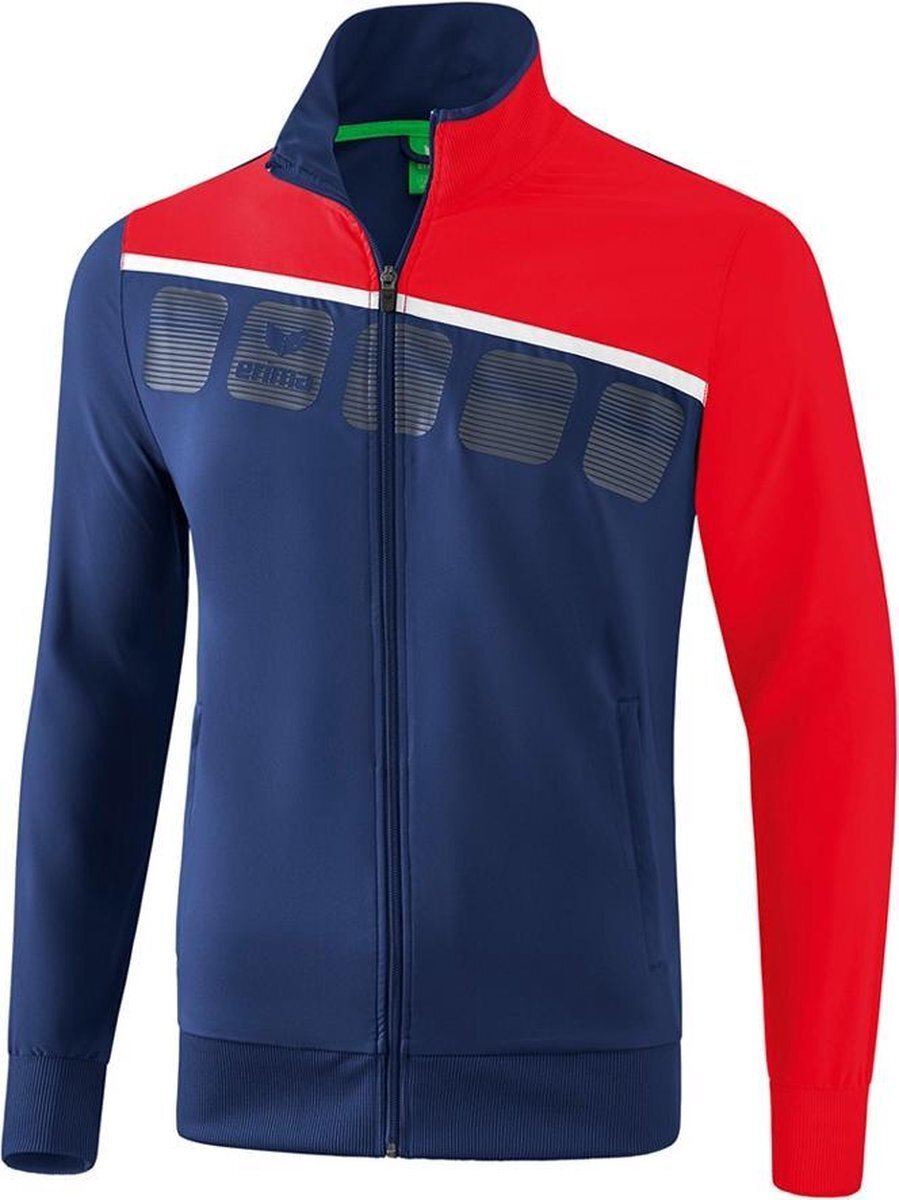 Erima presentatiejack 5 C heren polyester blauw/rood