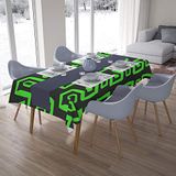Bonamaison Tafelkleed, Anti-Mold, Sneldrogend, Waterdicht, 100% Polyester Tafellaken, Neon groene rook, 140 x 200 Cm