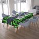 Bonamaison Tafelkleed, Anti-Mold, Sneldrogend, Waterdicht, 100% Polyester Tafellaken, Neon groene rook, 140 x 200 Cm