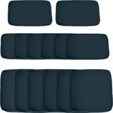 Outsunny - Set van 14 hoezen voor zitkussens voor buiten - Polyester - 65x8x65cm - Blauw