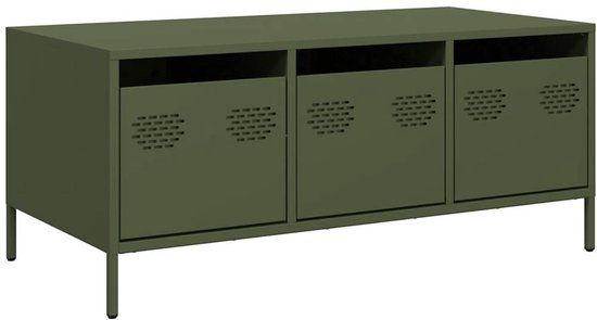 vidaXL Salontafel Olijfgroen 101,5x50x43,5 cm